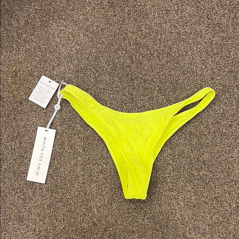 White Fox Boutique Neon Yellow Thong Bikini Bottom